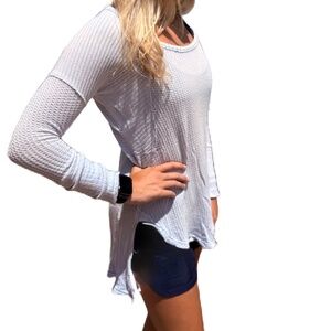 Free People Ventura waffle knit tunic blue XS